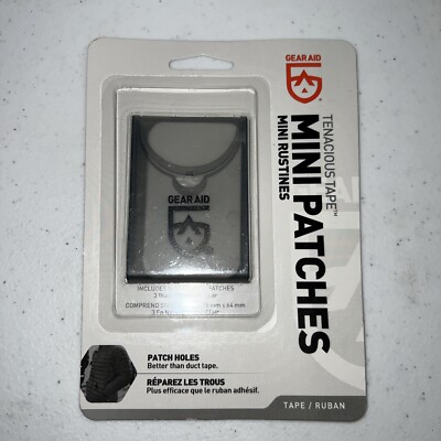 [10760] Gear Aid Tenacious Tape Mini Patches Black & Clear 1.5" x 2.5" 