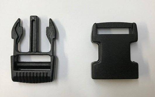 1 Inch Plastic Side Release Buckle, Single Adjust, Black